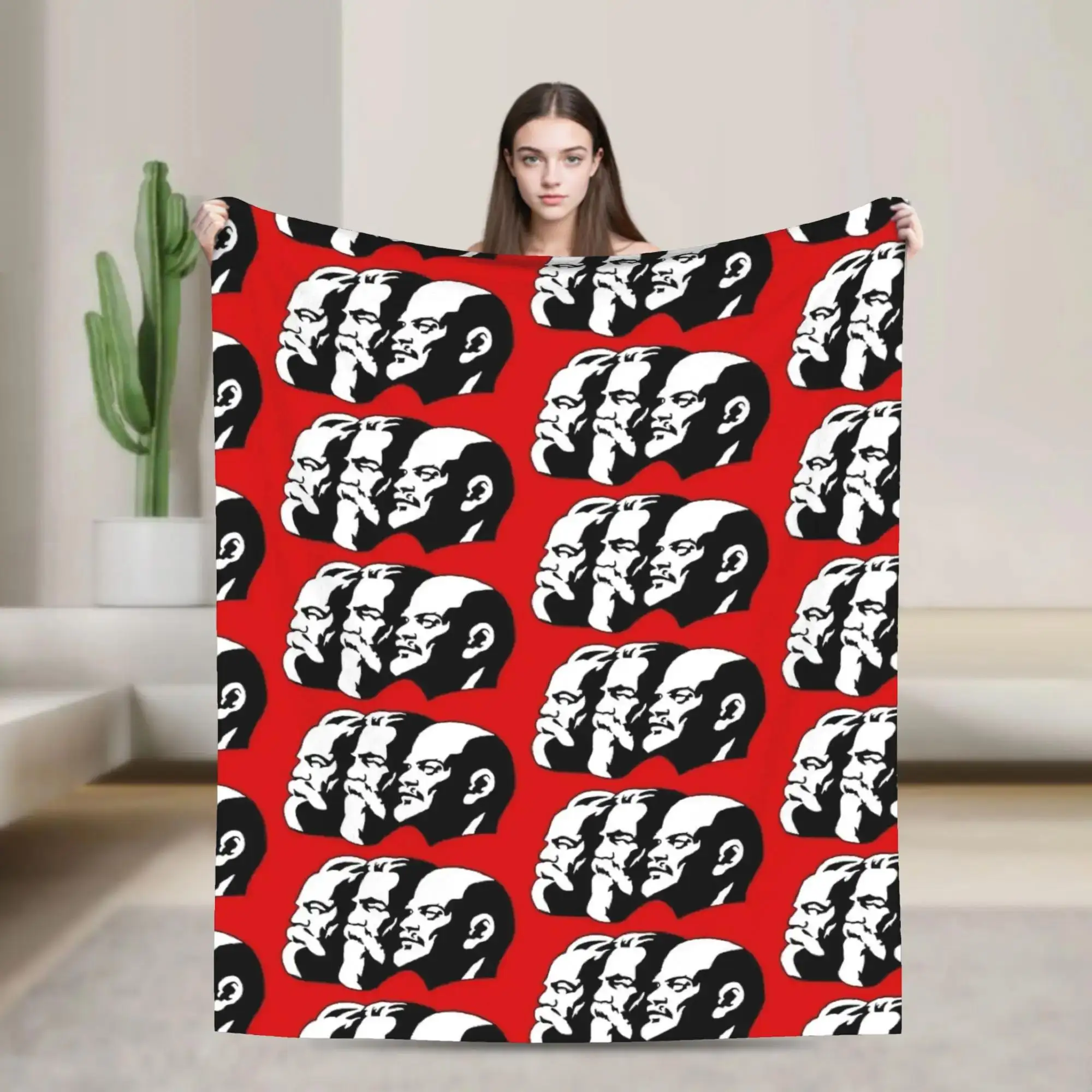 

Мягкое фланелевое одеяло для детей с дизайном Карла Маркса, Энгельса и Ленина, декоративное покрывало для спальни, дивана, эстетичное покрывало на кровать