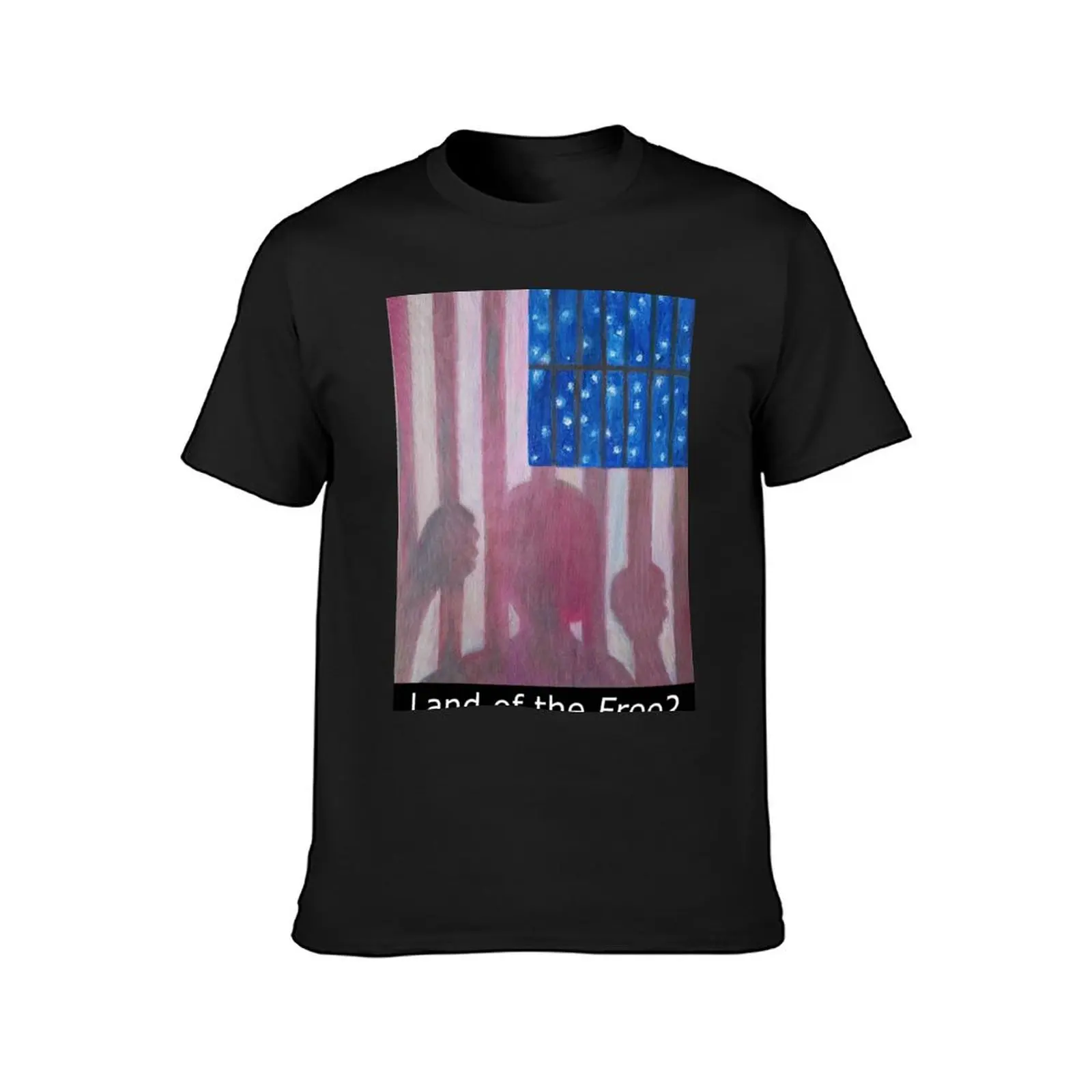 American Flag as a Prison Cell depicting Mass Incarceration T-Shirt customs funnys oversized t shirt men