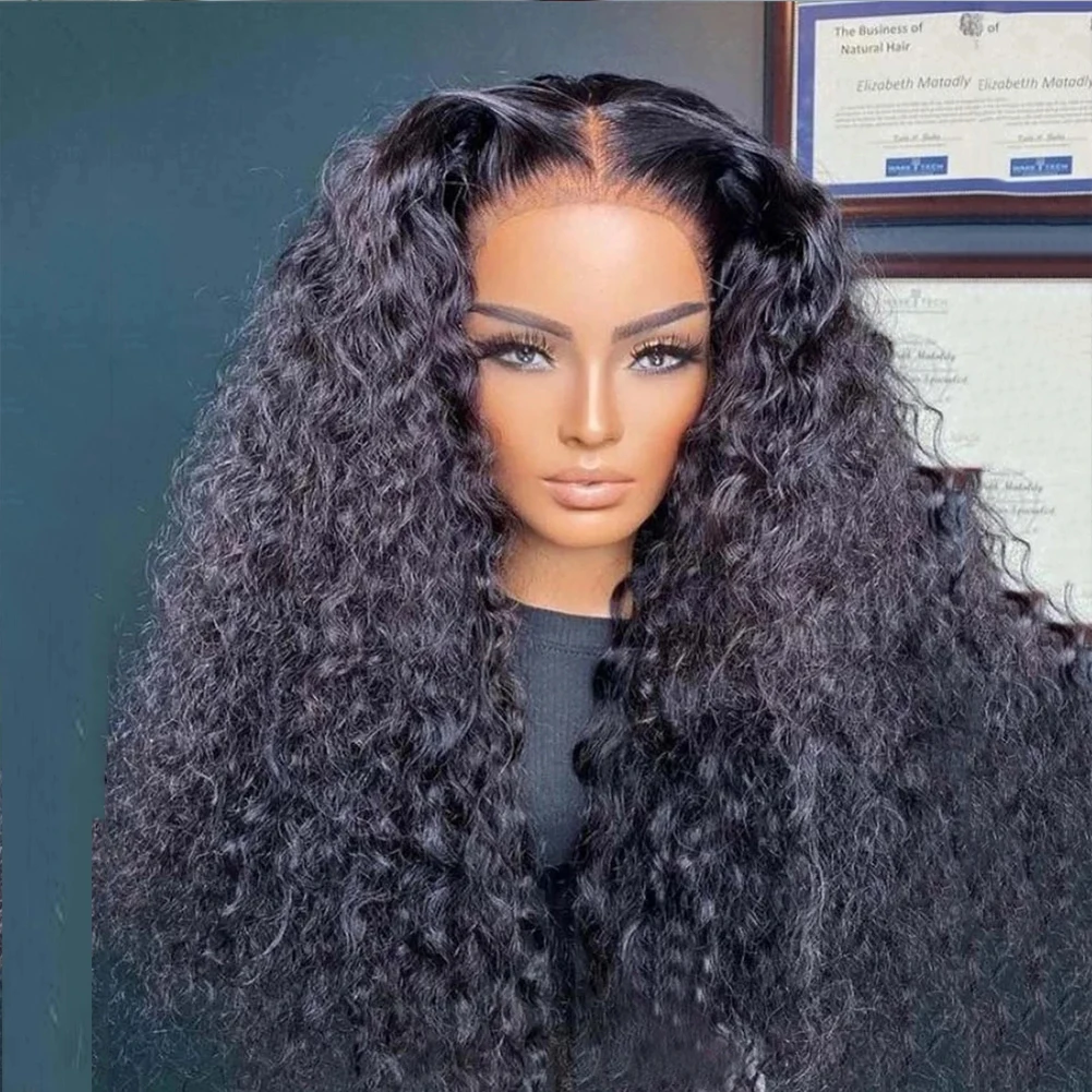 AIMEYA Black Hair Synthetic Lace Front Wig Kinky Curly Lace Wigs for Women Heat Resistant Fiber Glueless Synthetic Wig Cosplay