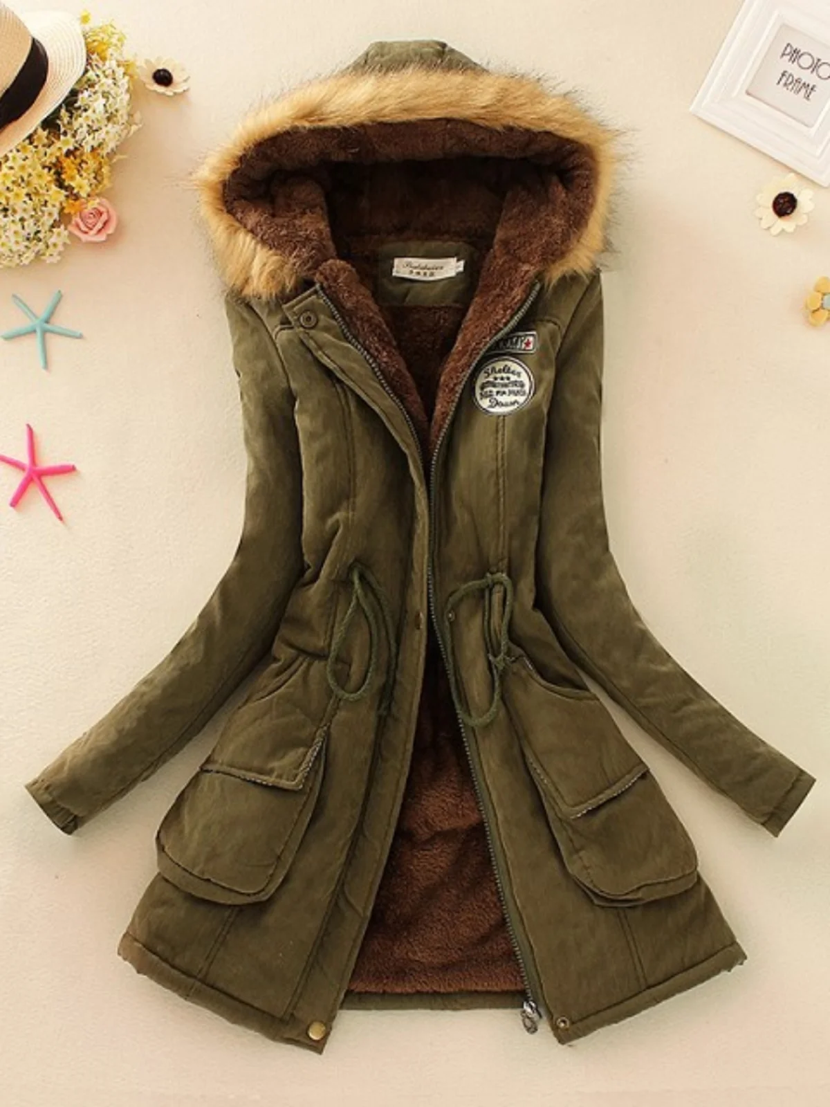 

Хлопковое пальто с капюшоном Street Sle, средней длины, облегающее женское пальто Faion, весенне-осеннее длинное пальто на молнии