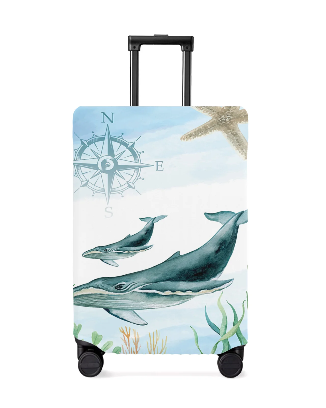 

Marine Theme Animal Whale Starfish Travel Luggage Protective Cover Travel Accessories Suitcase Elastic Dust Case Protect Sleeve