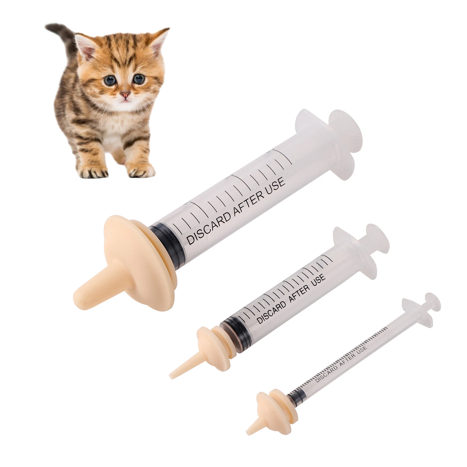 1 Set Pet Kitten Feeding Pacifier Silicone Puppy Pacifier Syringe For Kittens, Puppies, Rabbits Newborn Pet Feeding Accessories