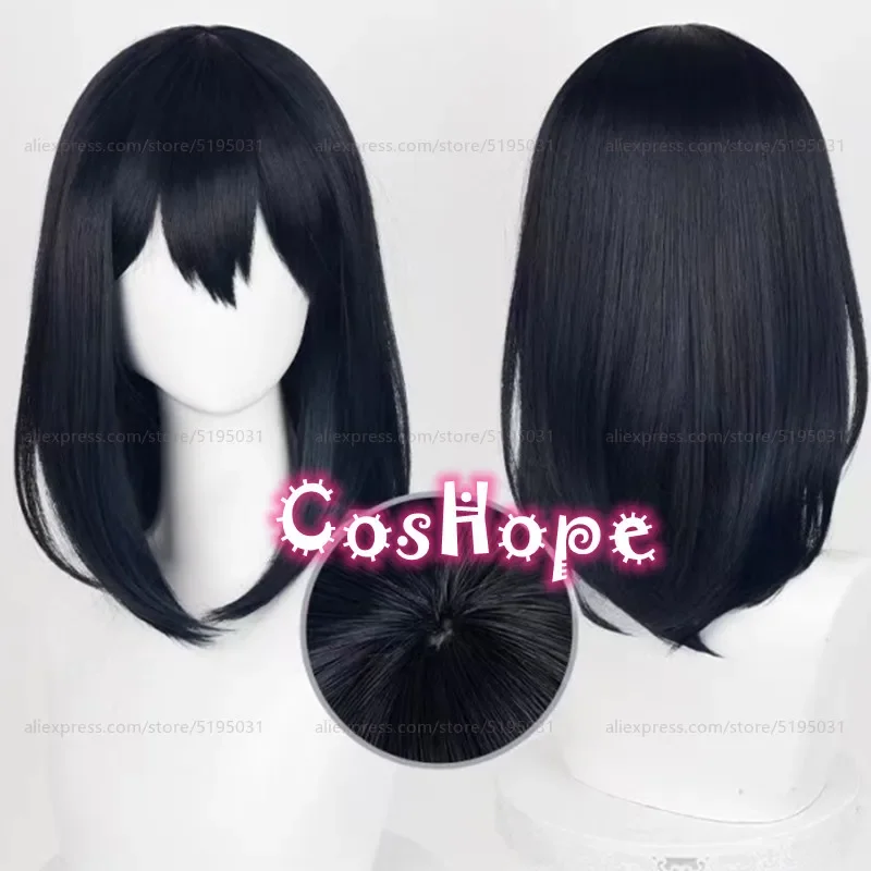 Haikyuu Shimizu Kiyoko Cosplay Wig 46cm Short Black Blue Wig Cosplay Anime Cosplay Wigs Heat Resistant Synthetic Wigs Halloween