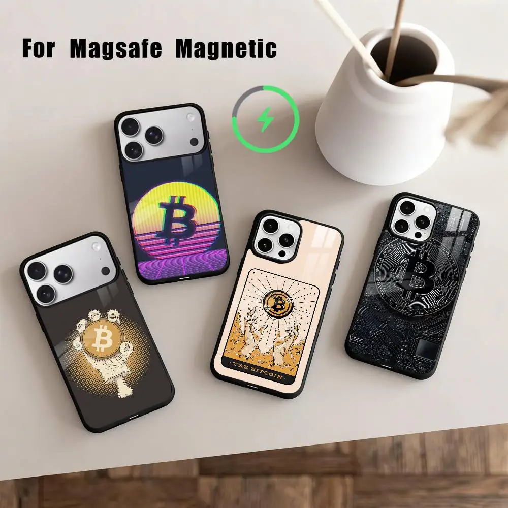 

Cool Art Bitcoin Digital Phone Case For iPhone 17,16,15,14,13,12,Plus,Pro,Max for Magsafe Magnetic Wireless Charging