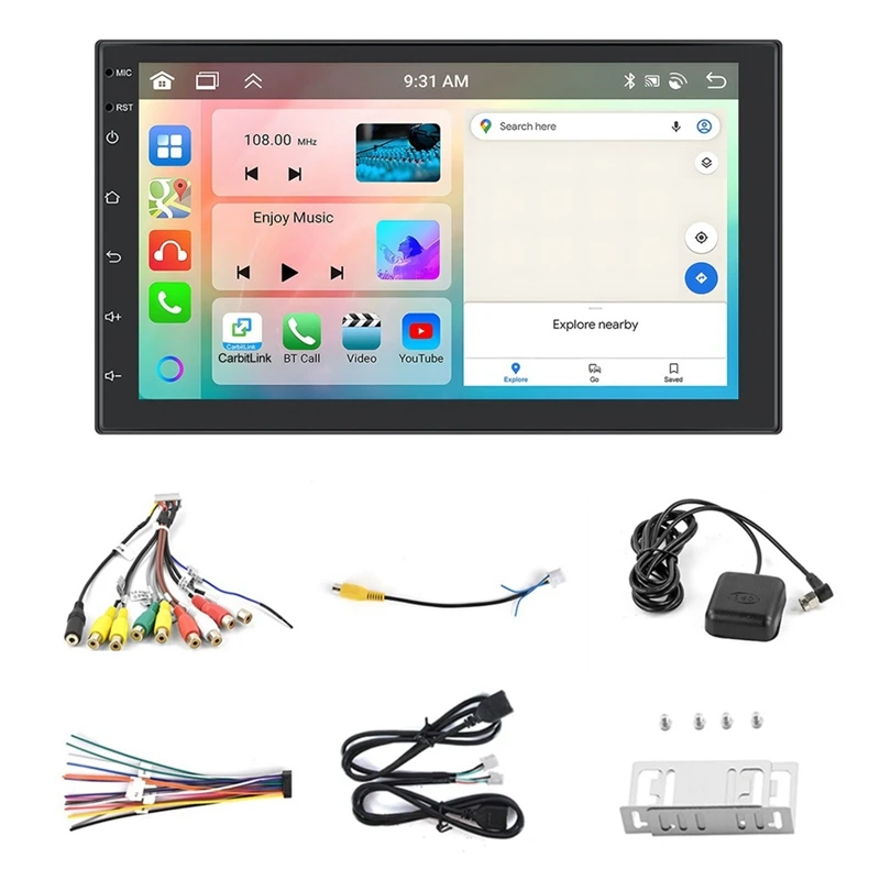 

Android 13 7Inch Car Radio 2 Din Wireless Carplay Android Auto GPS Navigation Multimedia MP5 Player FM Bluetooth 4G+64G