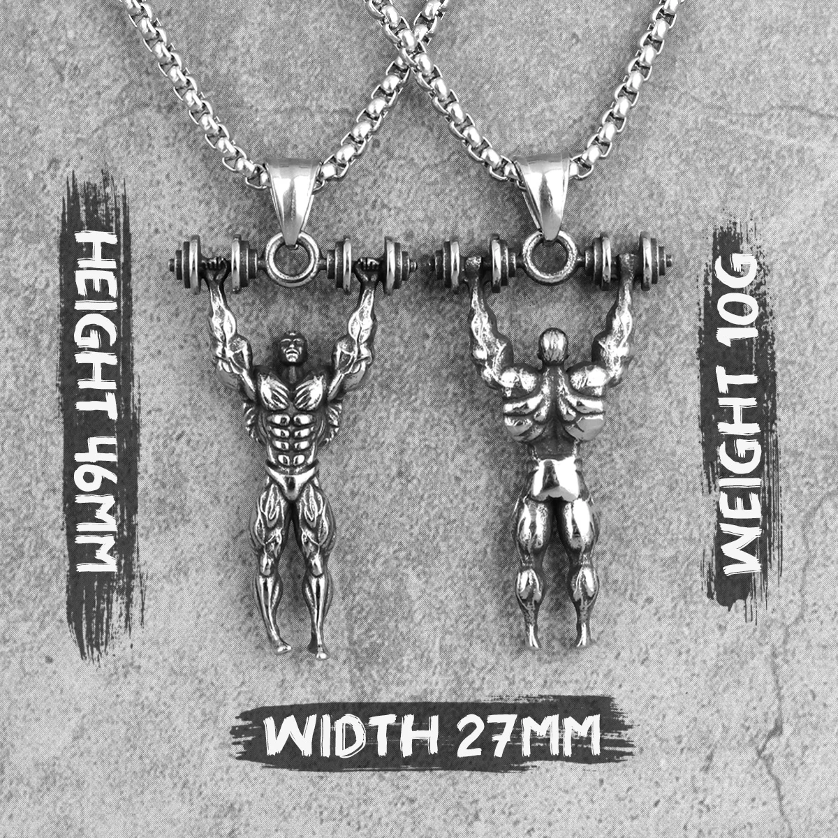 Dumbbells Bodybuilding Fitness Men Necklaces Pendant Chain for Boyfriend Male Stainless Steel Jewelry Creativity Gift Wholesale