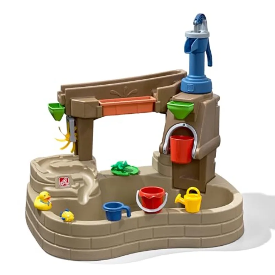 

Водный игровой комплекс Step 2 Pump and Splash Discovery Pond: сенсорный бассейн для летних игр на открытом воздухе, 10 аксессуаров для игрушек