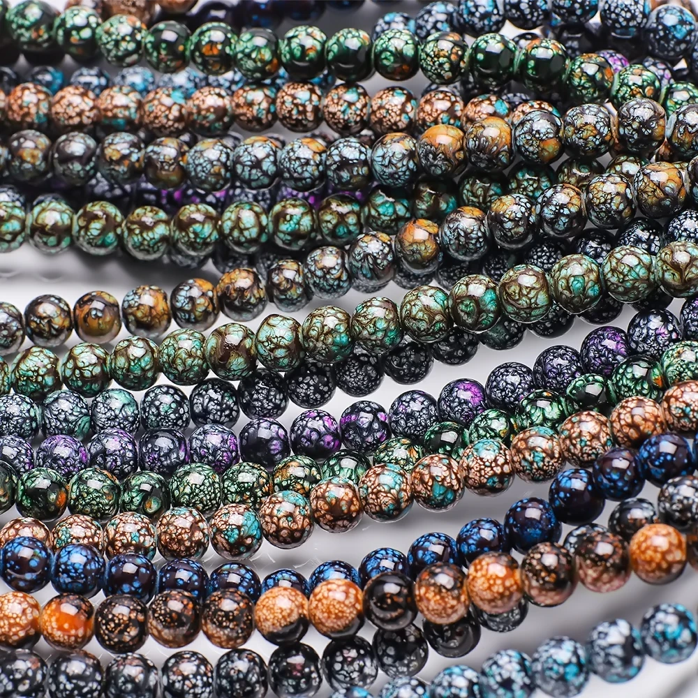 95 Teile/los 8mm Kristall Glas Runde Dot Perle Imitation Jade Naturstein Für DIY Herstellung Von Schmuck Handwerk Armbänder Zubehör