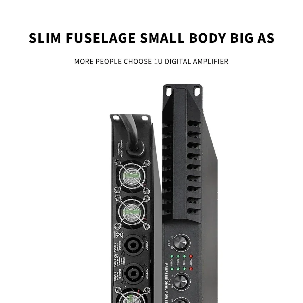 

Gooermi GP3000 Professional High Digital Power Amplifier Class D 4*3000W 4 Channels 1U Power Amplifier