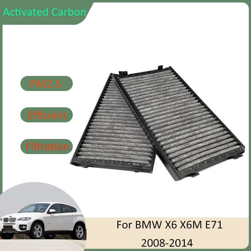 

Air Conditioning Filter For BMW X6 X6M E71 MK1 2008 2009 2010 2011 2012 2013 2014 64316945586 Activated Carbon Auto Accessories