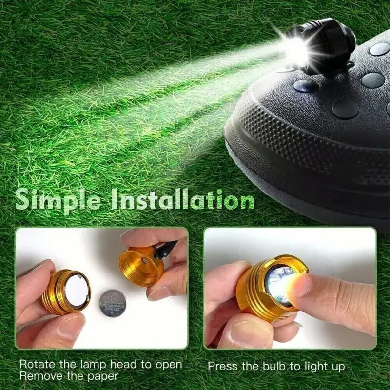 Waterproof Shoe Light Outdoor Camping Charms Adult Kids Shoe Decoration Lighting Led Headlights for Night Rides Walks Dog Walk