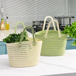Fashion Handheld Bath Basket Portable Hollow Out Dirty Clothes Organizer Large Capacity Sundries Bathroom Washing Supplies