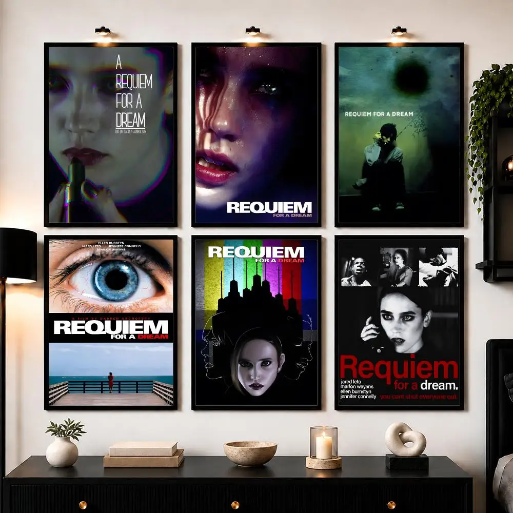 Classic Movie R-Requiem for a D-Dream Poster Wall Art Print Sticker for Bedroom Living Room Dorm Office Modern Home Decor