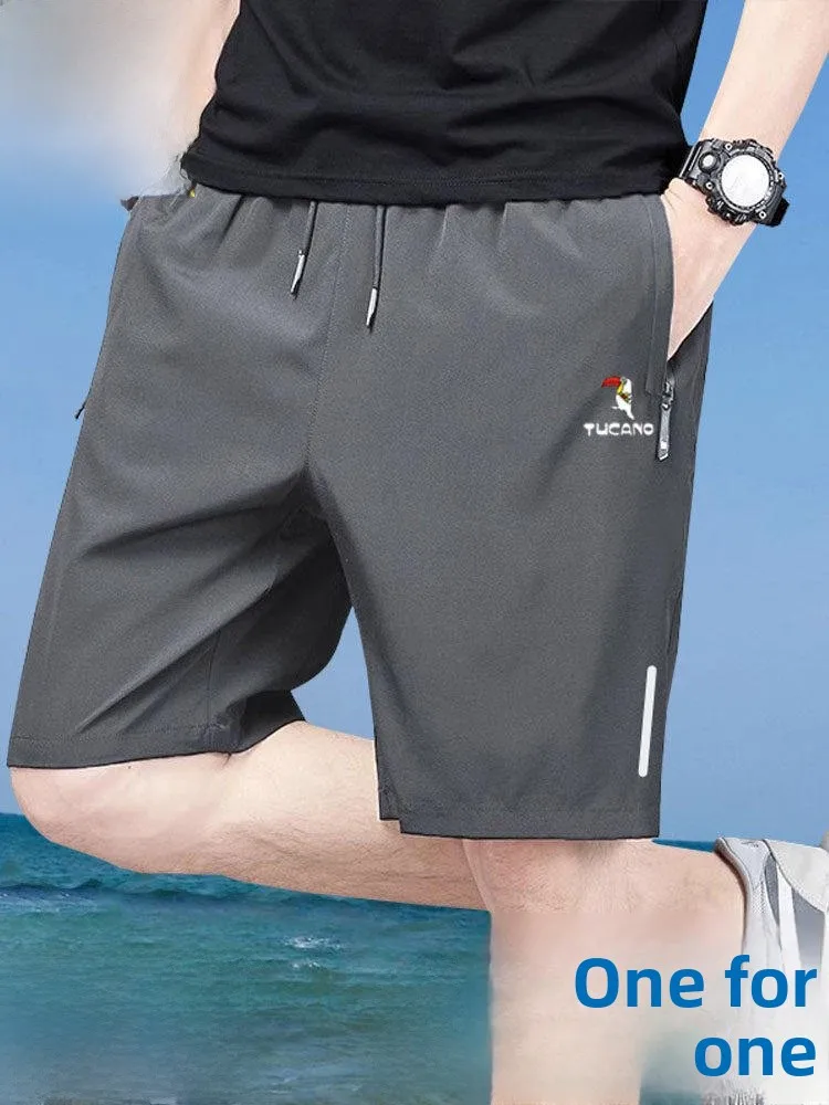

TUCANO Ice Silk Men's orts Summer Casual Loose Running Qui Dry Beach Five-Quarter Length Breathable Comfortable Polyester...