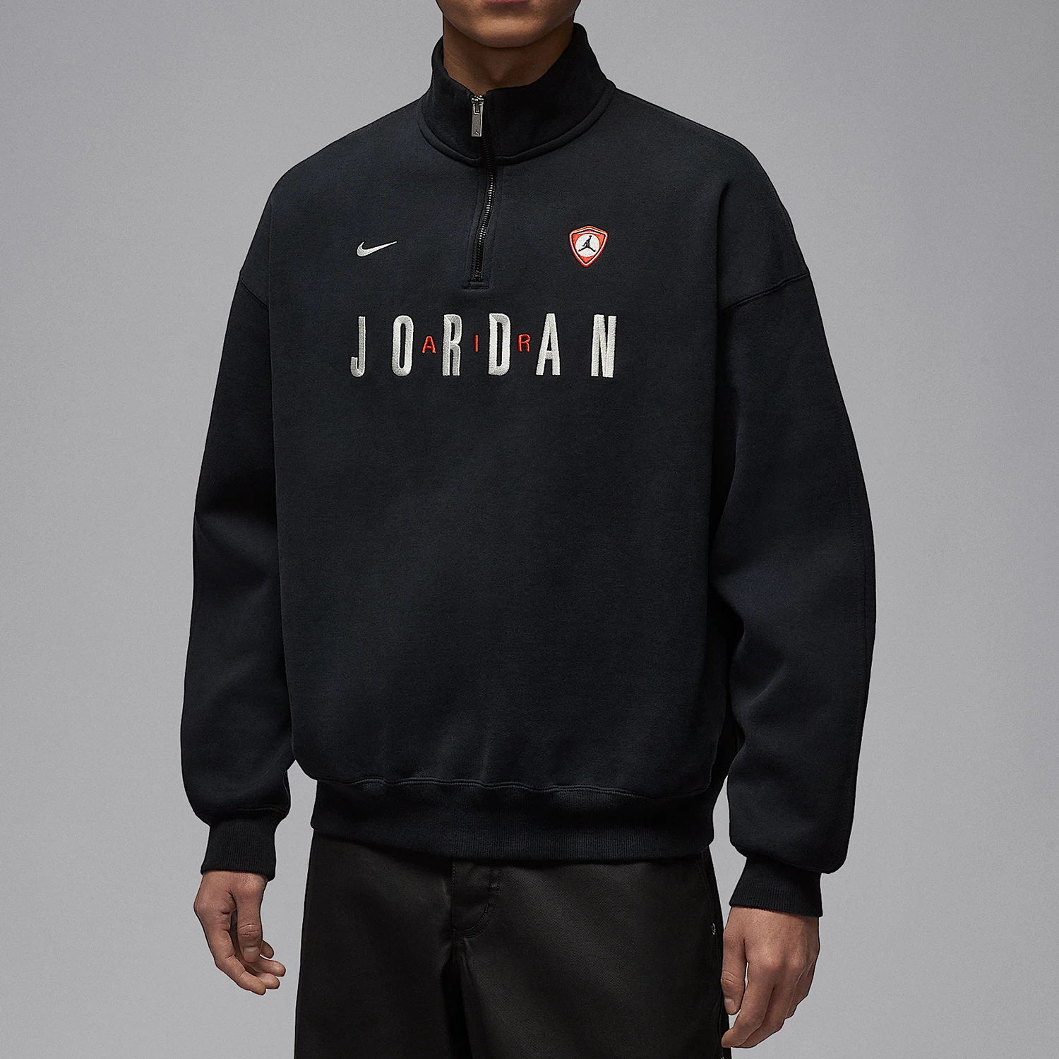 

Nike Authentic JORDAN Men's Stand Collar Embroidery Retro Sports Hoodie IF1817-010
