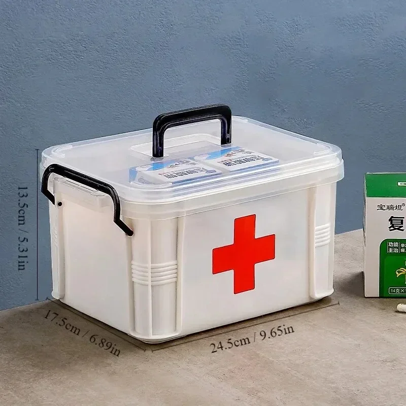 Portable First Aid Kit Medicine Storage Box Medical Kit Storage Organizer Household Double Layers Medicine Boxes Emergency Box