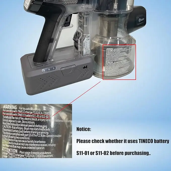 بطارية بديلة 3000 مللي أمبير في الساعة 21.6 فولت للمكنسة الكهربائية Tineco Pure ONE S11 موديل S11-02 (غير تنطبق على الطراز S10WM-01) #4