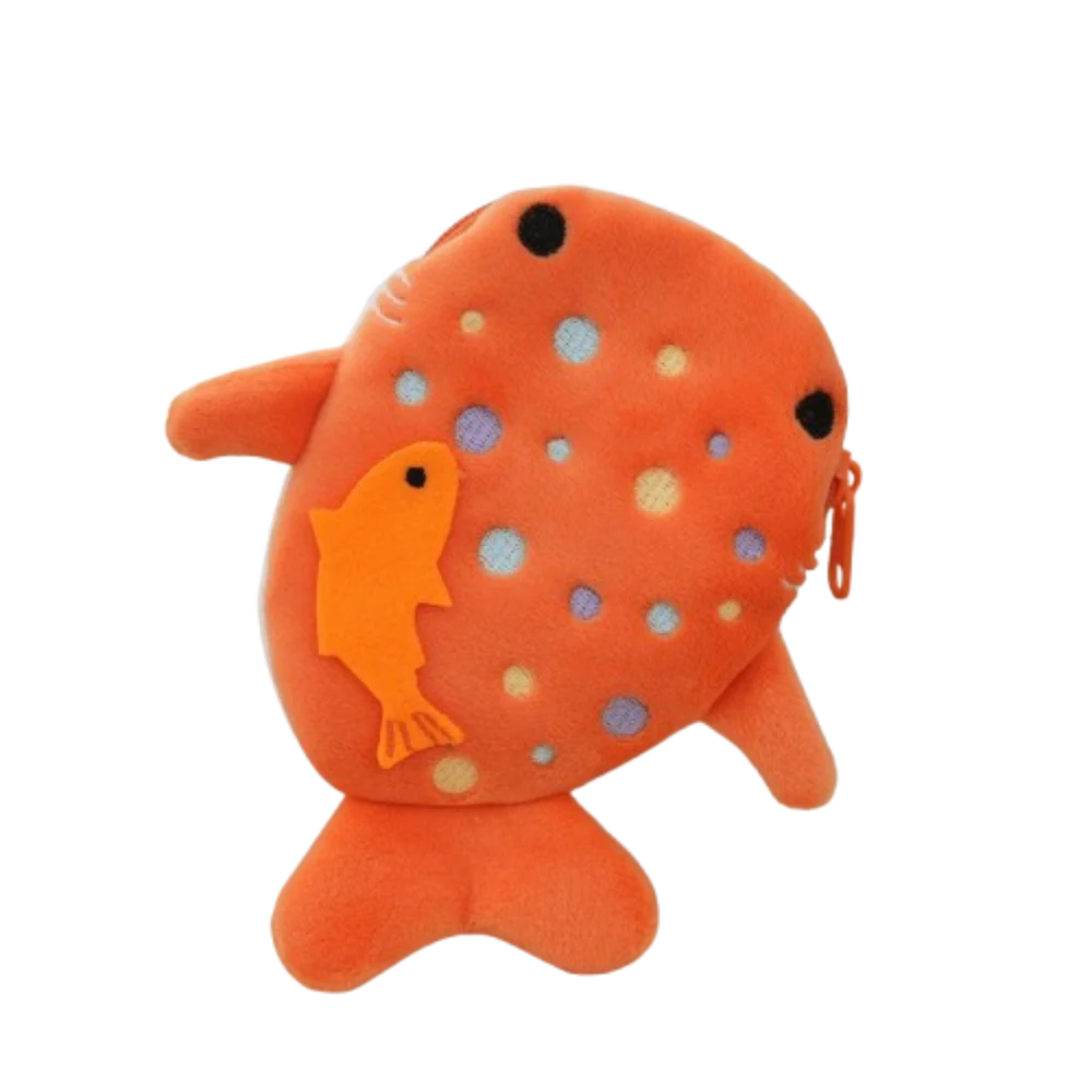 Cartoon Shark Whale Shark Coin Purse Bag Pendant Animal Shark Plush Wallet Portable Zipper Plush Coin Bag Earphone Kid Gifts