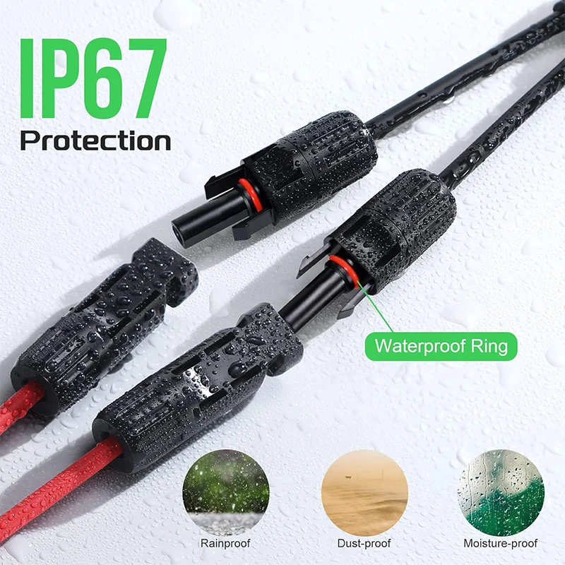 5 Pairs Solar Connectors 30A Y-Branch Cable, Solar Cable Parallel Adaptor Solar Panel Wire Connectors in Pair for Solar Panel image 4