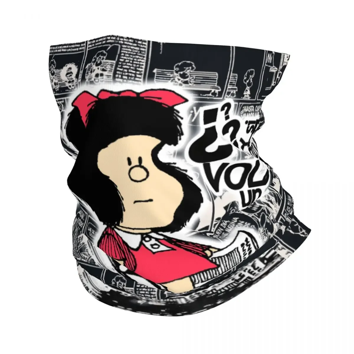 

Vintage Quino Comic Mafalda Bandana Neck Gaiter UV Protection Face Scarf Cover Women Men Cartoon Mang Headband Tube Balaclava