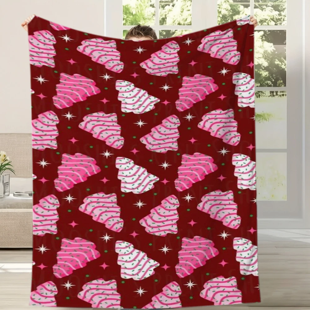 Trendy Dessert Pattern Graphic Ultra Soft Plush Couch Cover Throw Warm Accent For Coffee Shop Office Store Area