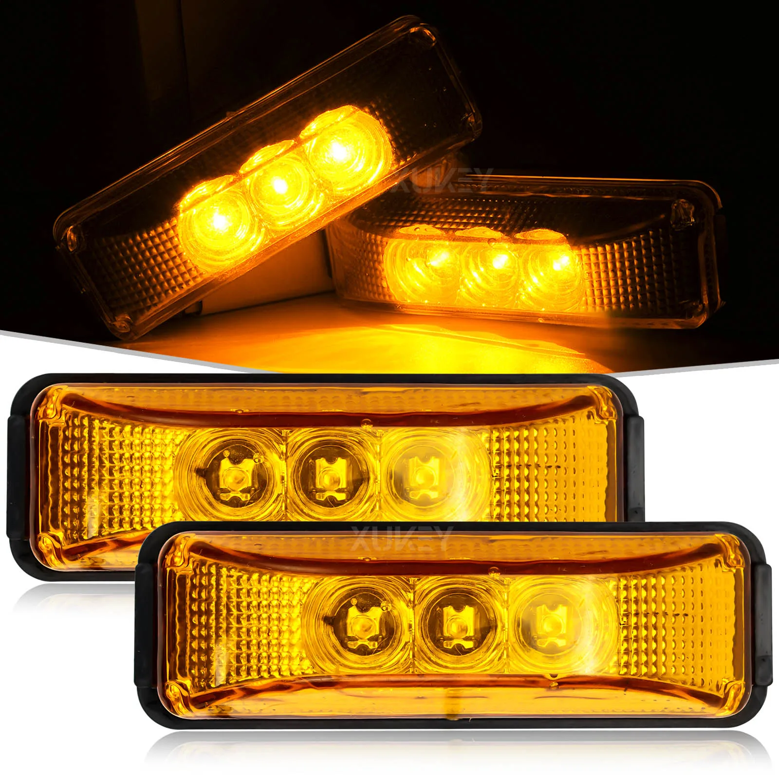 Trailer Led Side Marker Light Parking Identification 3 LED for Truck SUV ATV UTE UTV Offroad Boats Pickup Lorry Bus Motorhome RV