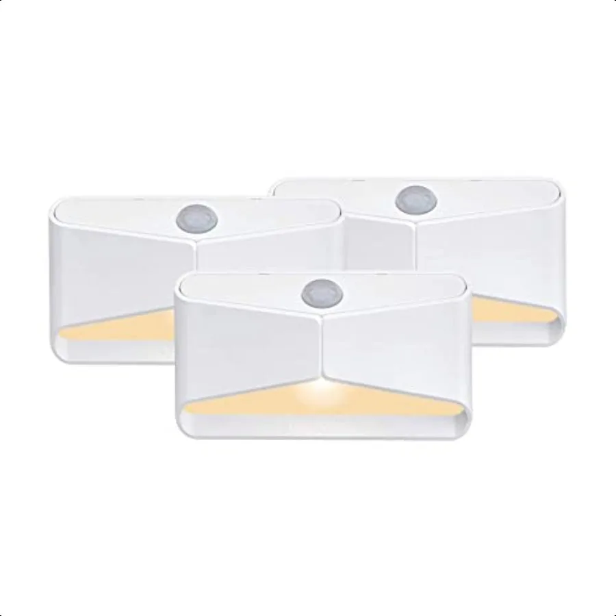 

Beams MB710A 15 Lumen Amber LED Sleep Friendly Wirel Battery Powered Motion Sensing Nightlight 3Pack White
