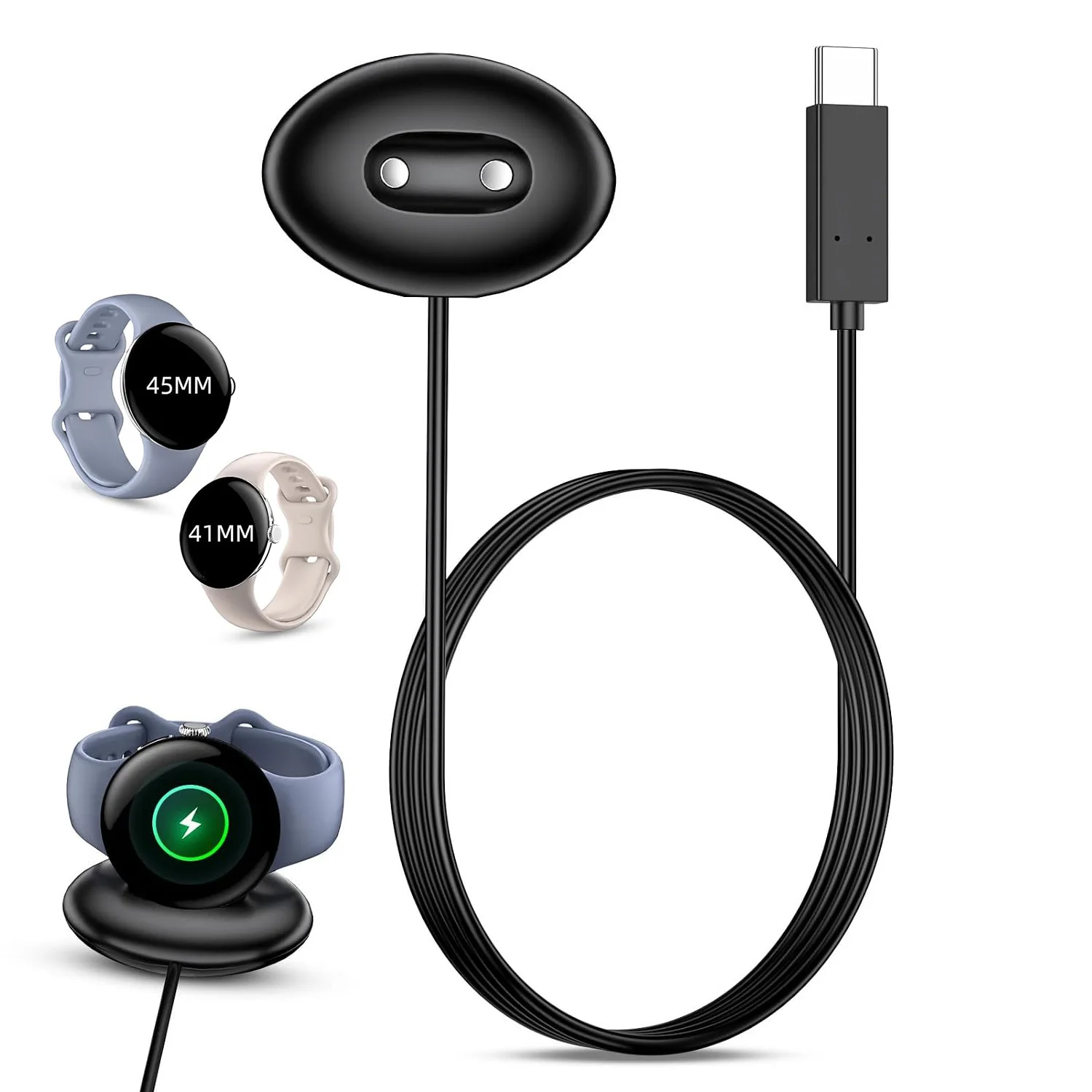 USB/Type-C Magnetic Charger Dock For Google Pixel Watch 4 5 41mm 45mm Smart watch Charging Cable