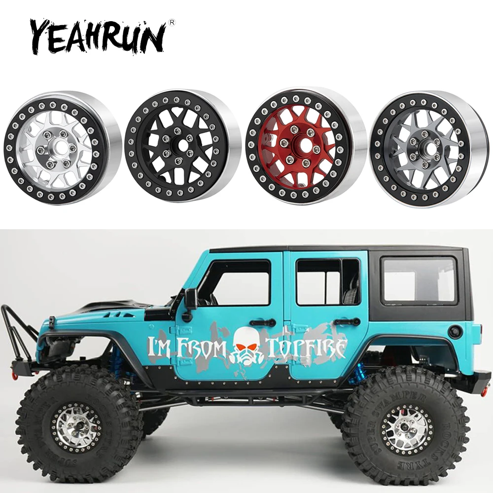 

YEAHRUN Aluminum Alloy 1.9inch Beadlock Wheel Rims Hub for Axial SCX10 TRX-4 D90 CC01 TF2 1/10 RC Crawler Car Model Upgrade Part