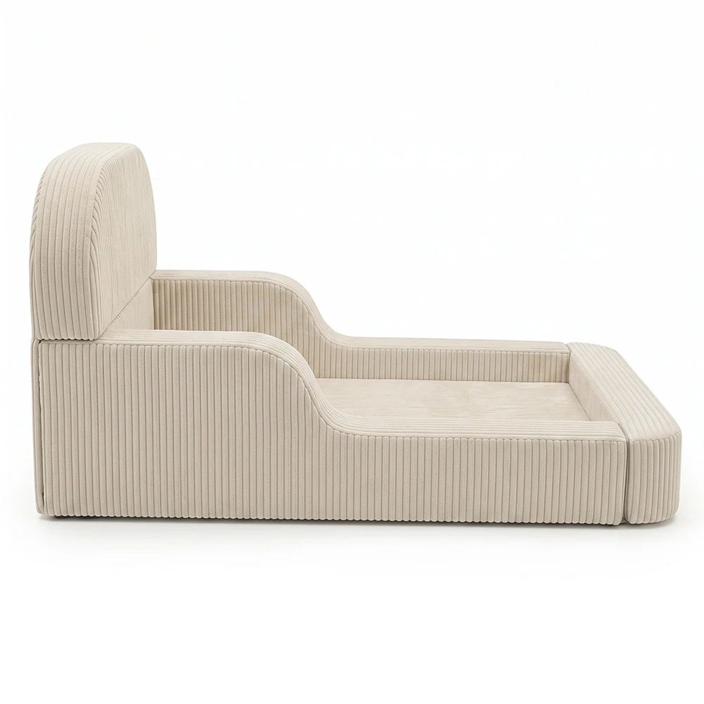 Kids Modular Lounge Sofa Bed, Convertible Toddler Reading Rest Bed with Removable Washable Fabric Cover, Soft Children Play Sofa