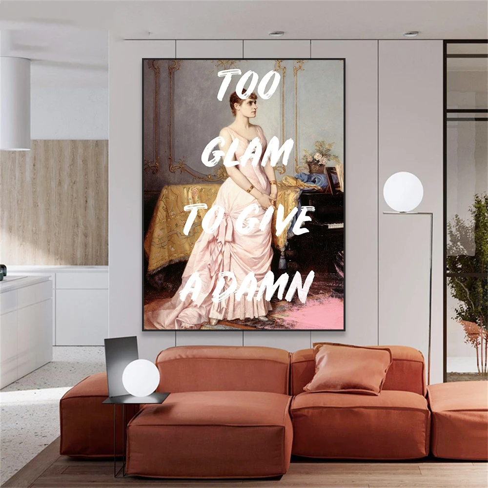 Vintage Funny Quote Art Poster Portrait Oil Painting Prints Wall Art I Am Fashion Art Print Classical Canvas Painting Room Decor image 3