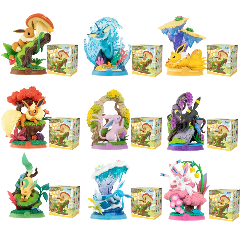 

Pokemon Anime Action Figure Enjoy Club Eevee Family Serie Blind Box Sylveon Eevee Glaceon Genuine Product Model Figurine ToyGift