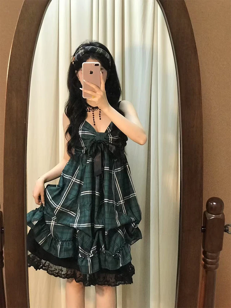 레트로 슬레 매듭 레이스 패치워크 오트 스커트 투피스 세트 여성 여름 패션 드레스 빈티지 감성