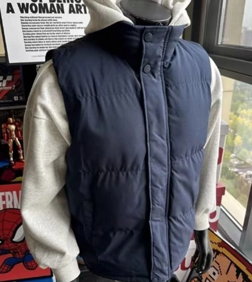 Mens Vest Jacket Men Autumn Warm Sleeveless Jackets Zipper Cotton Padded Thicken Cold Proof Plus Size Casual Straight Waistcoat