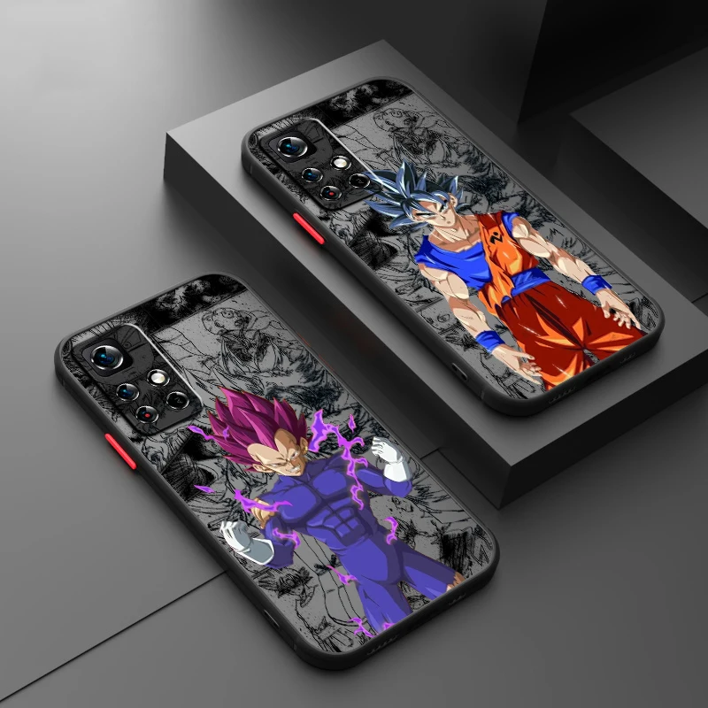 Art D-Dragon Ball Vegeta Goku Frosted Translucent For Redmi 7A 7 8 8A 9A 9C 9AT 9 9T 10X 10A 10C 10 11A A1 K40 5G Back