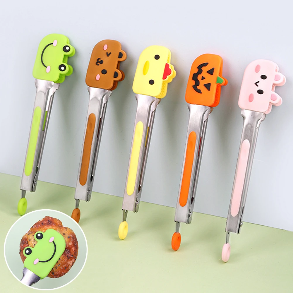 Silicone Food Clip with Lock Handy Kitchen Utensil Non-slip Smart Locking Clip Multi-Purpose Serving Tongs for BBQ Roasting