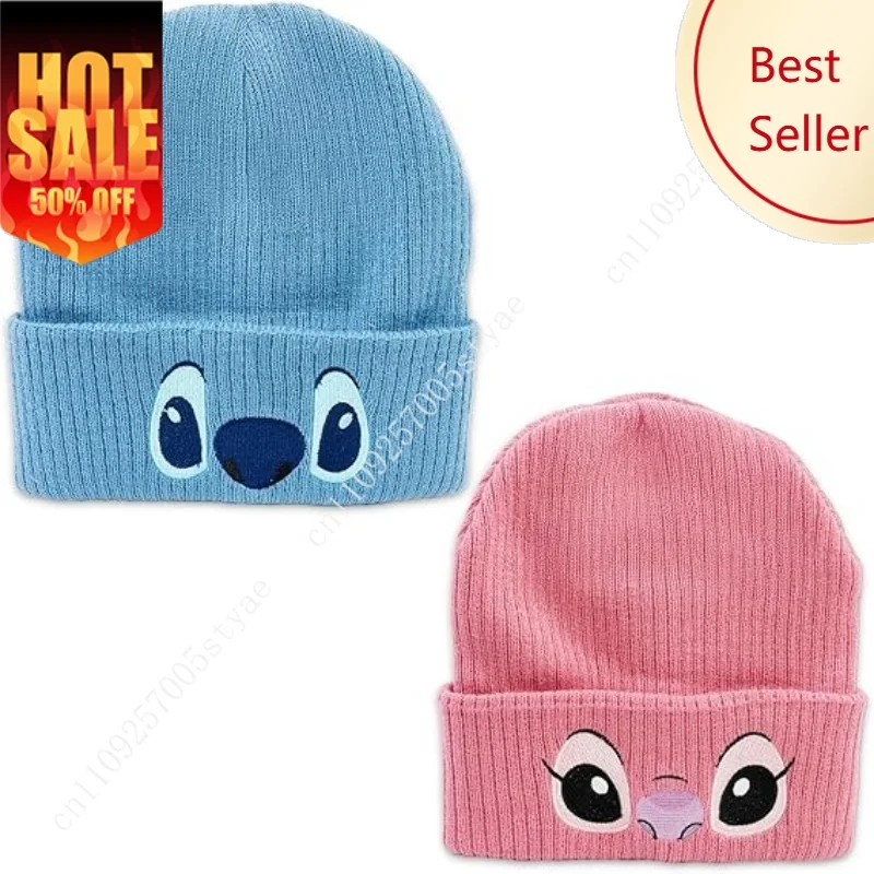 

Disney Stitch Unisex Cotton Cartoon Embroidered Beanies Casual Hats Knitted Winter Hat Hard Hip Hop Hoodie Bonnet For Women Men