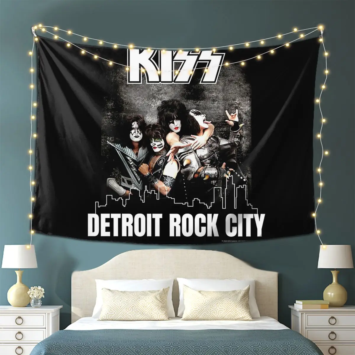 قبلة الفرقة ديترويت روك سيتي نسيج الجدار شنقا ديكور المنزل الجمالي المفروشات لغرفة النوم