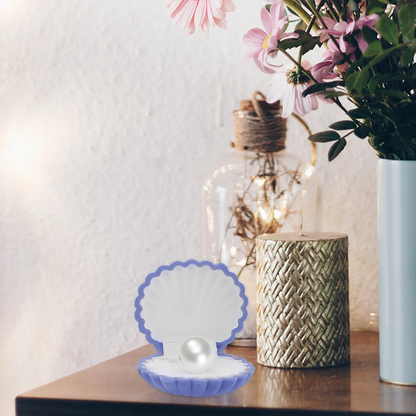 

6Pcs Lint Shell Jewelry Box Organizer Case for Earrings Beads Storage Mixed Color Durable Material Lint Shell Jewelry Box