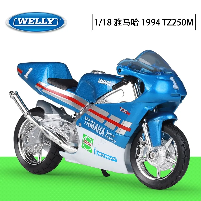 WELLY 1:18 1994 YAMAHA TZ250M Motorcycle Model Simulated Alloy Toys Motorcycle Finished Model Boy Hobbies Collection Ornaments