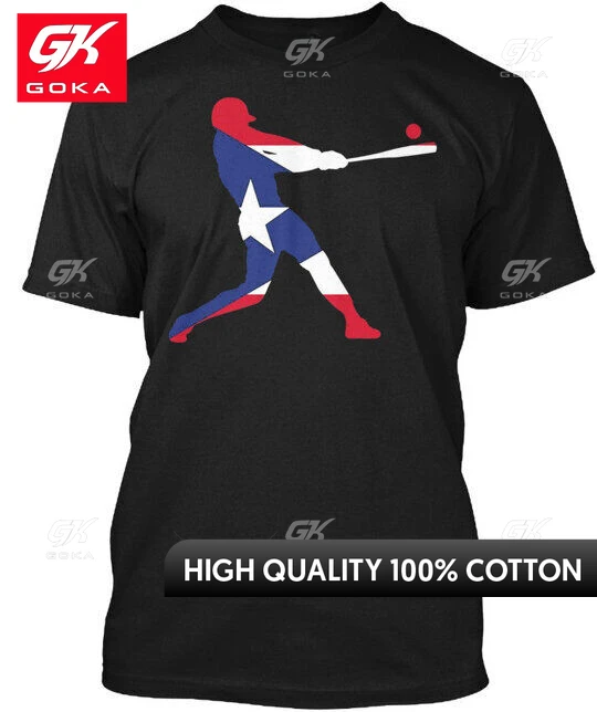 Puerto Rico Flag Baseball Player Ho Graphic T Shirts Mens Clothing New in Tops & Tees Cotton Women