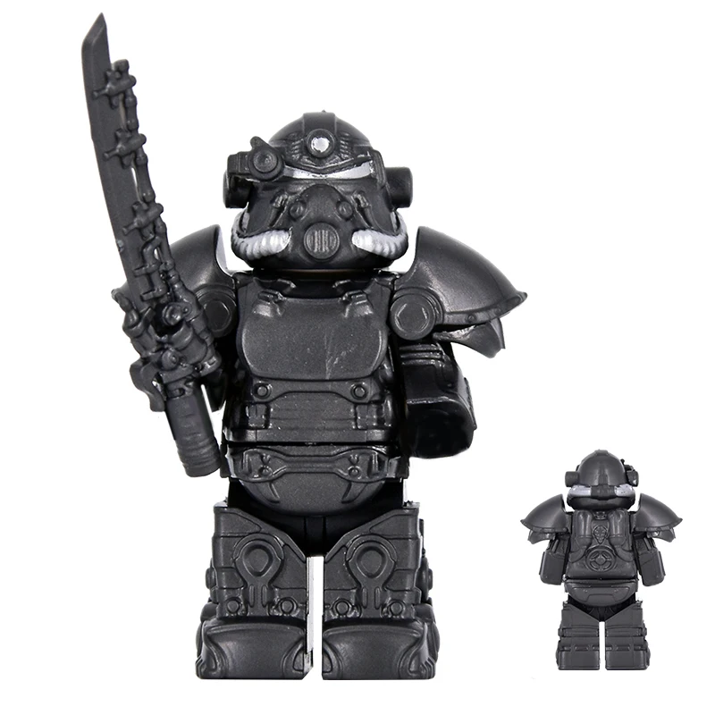MOC العسكرية T51 درع الجنود أنيمي صغير تداعيات الحركة أرقام الأسلحة روبوت المنااد اللبنات الطوب لتقوم بها بنفسك اللعب الهدايا #3