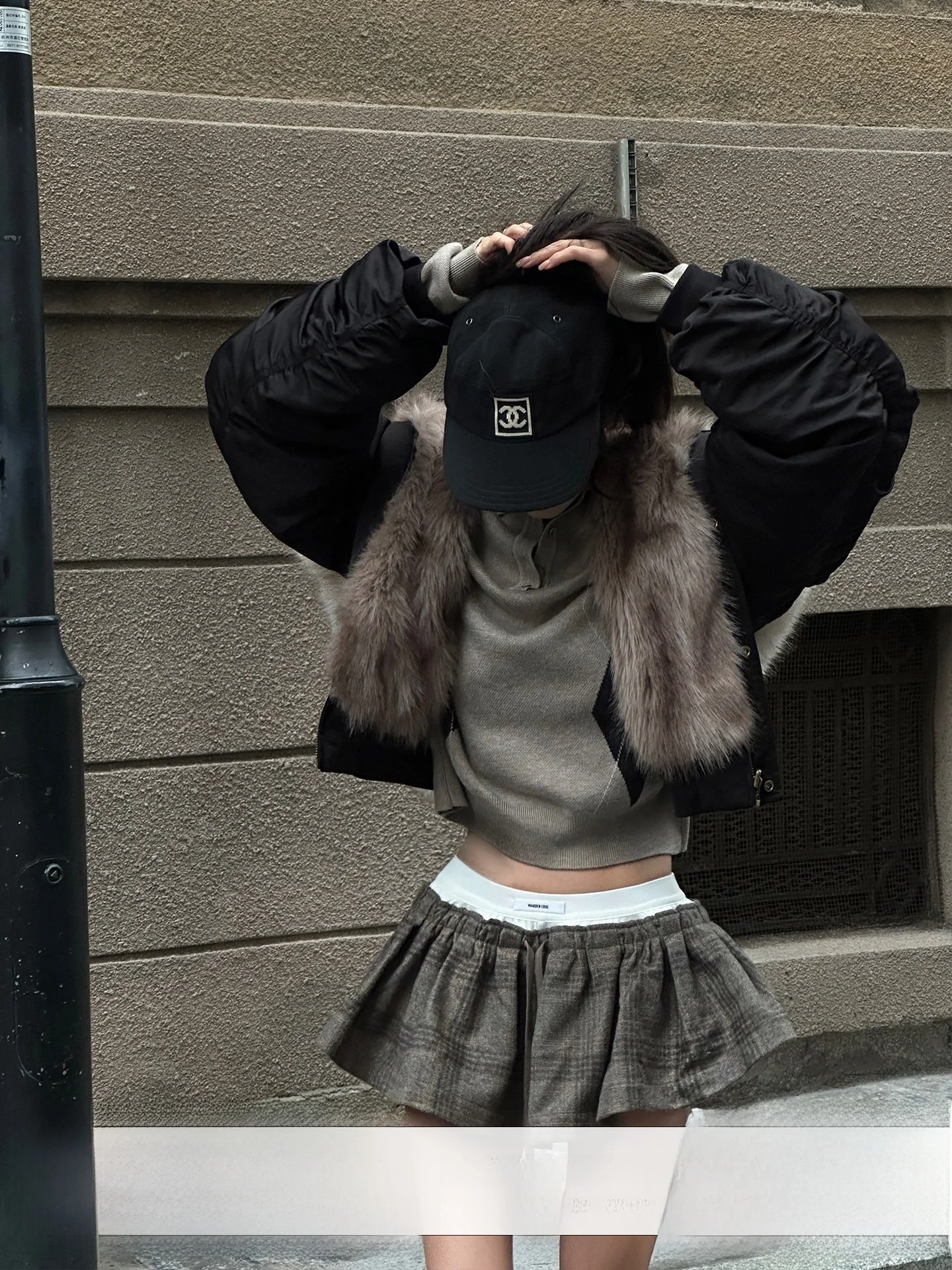 

Зимняя теплая шерстяная юбка Warden в клетку с низкой талией, А-силуэт, для женщин, модная, с имитацией пояса