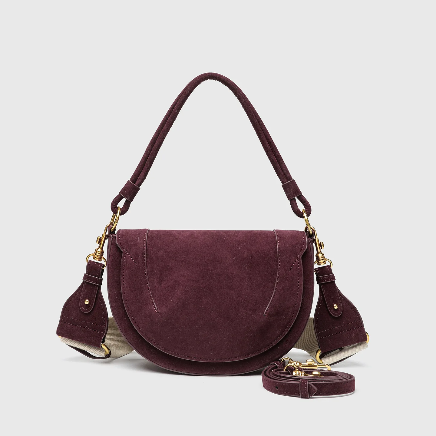 

Fashion Suede Saddle Bag Half Moon Hobos Women Handbags and Purses Luxury Designer Bags for Women Shoulder Crossbody Bag NEW