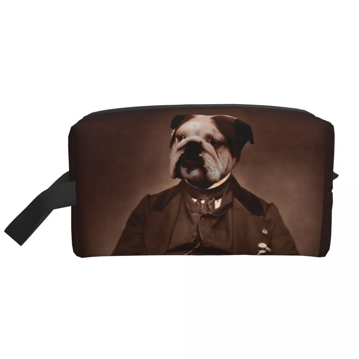 Trousse à cosmétiques de voyage personnalisée Lord Bulldog anglais, trousse de toilette de maquillage pour animaux de compagnie, trousse de rangement de beauté pour dames, bouledogue britannique