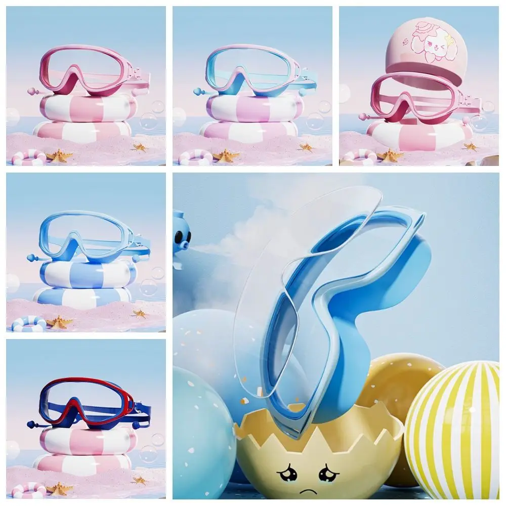 

Детские очки для плавания в большой оправе, противотуманные, широкий обзор, детские очки для плавания, анти-УФ-силиконовые очки для дайвинга, бассейн
