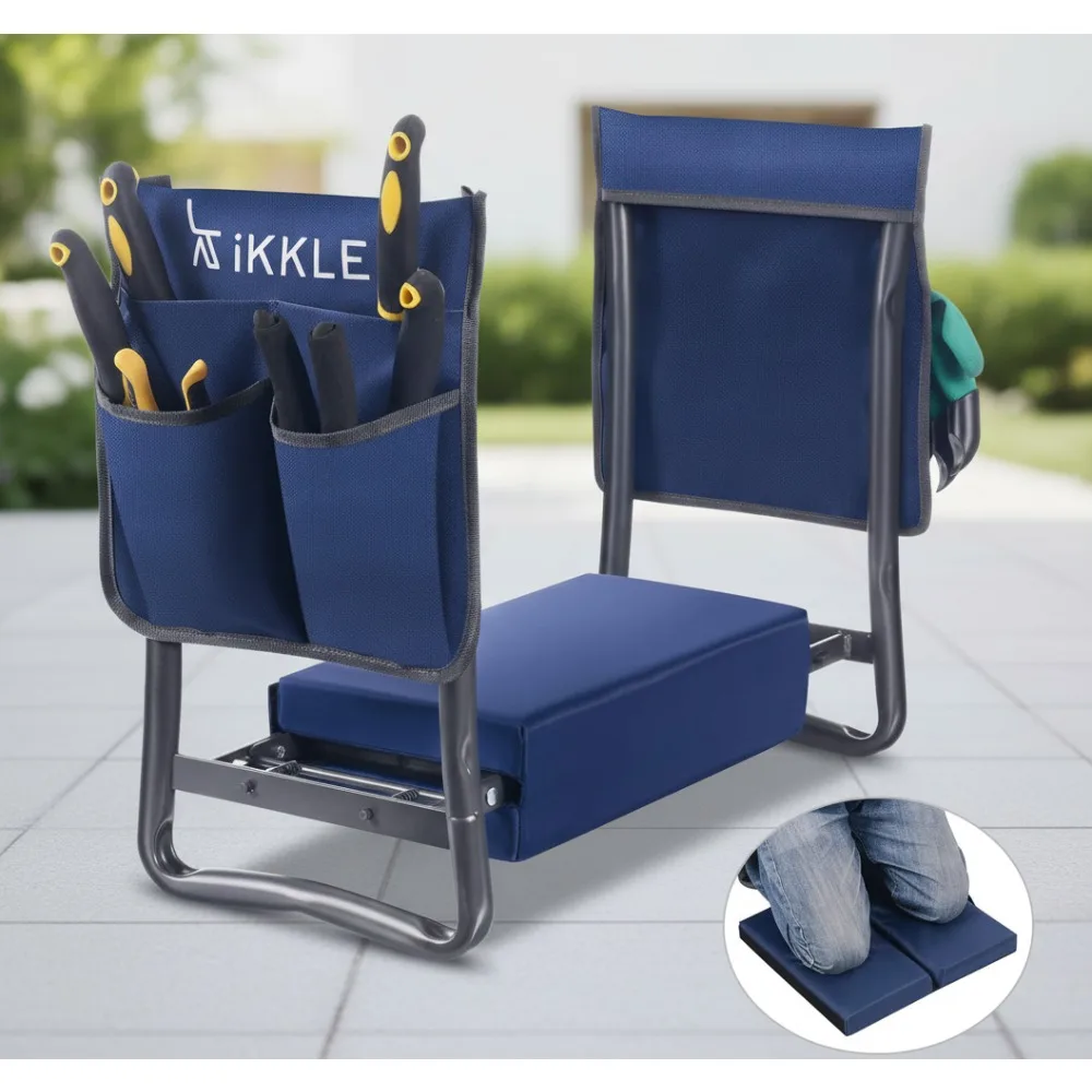 

Heavy Duty Garden Kneeler Seat & Stool - Thick Soft Pad, Foldable, Holds 330lbs - Gift for Seniors Women Men