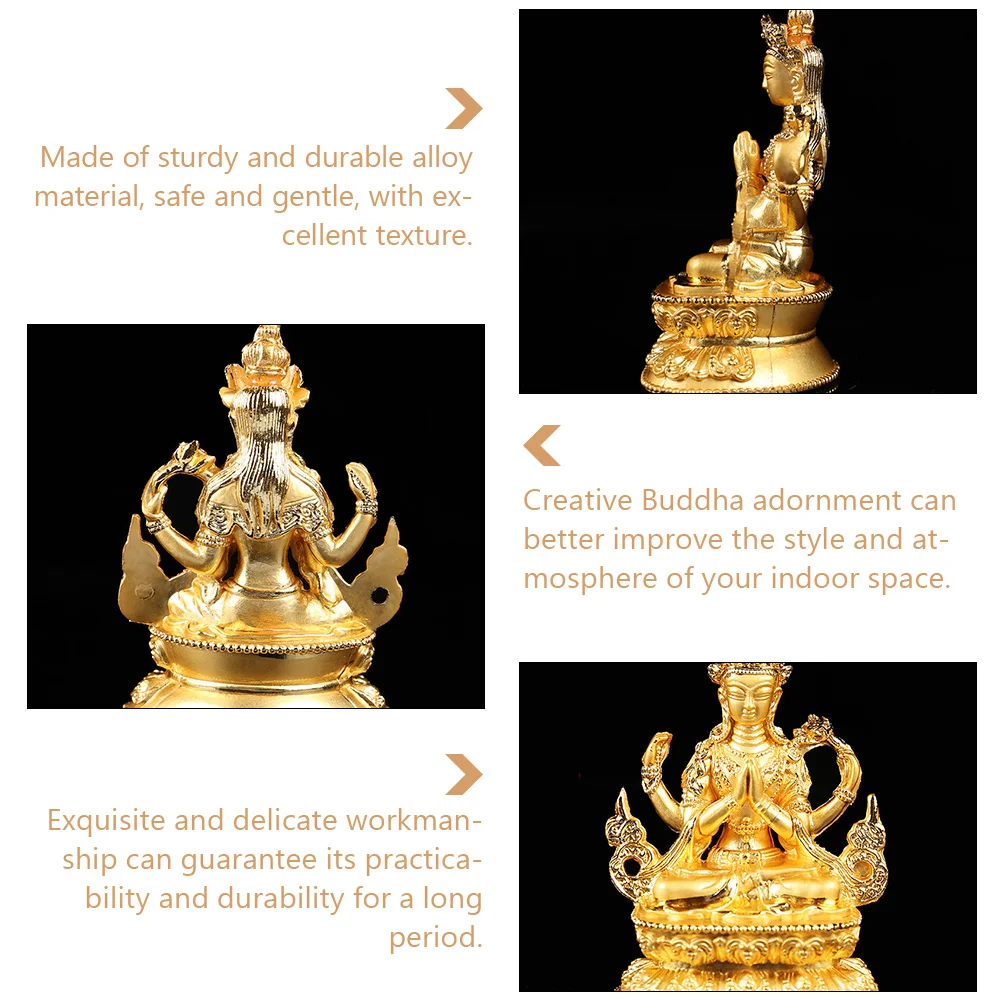 

Creative Yin Statue Alloy Desktop Ornament Religious Home Decor Buddha Bodhisattva Craft Temple Decoration