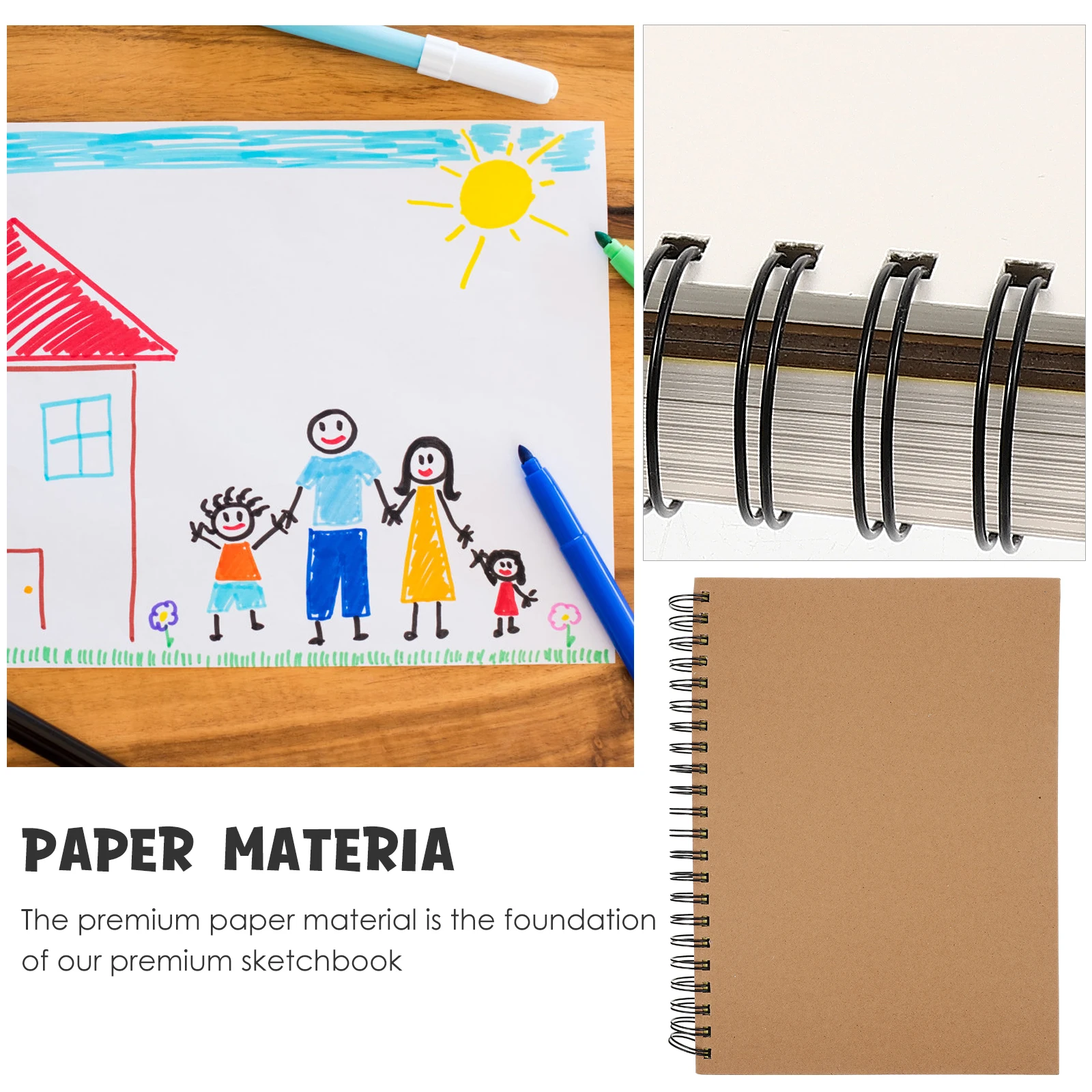 

Blank Premium Paper Drawing Pad Art Coil Sketchbooks Portable Kids Journal Notebook Students Painting Supplies Draft