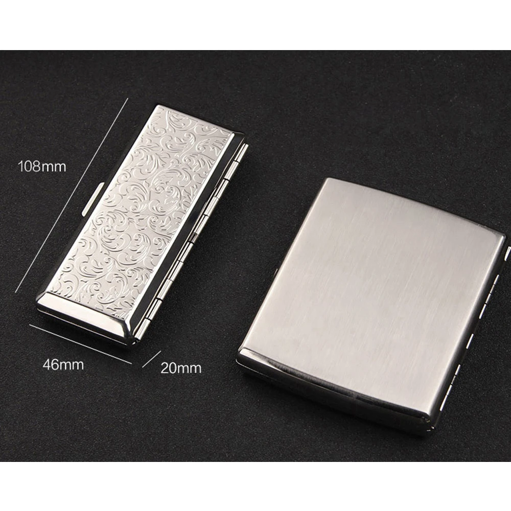 Vintage Double Sided Printing Cigarette Case 14 Sticks 105MM Cigarette Boxes Tobacco Holders Anti-pressure Smoking Accessories